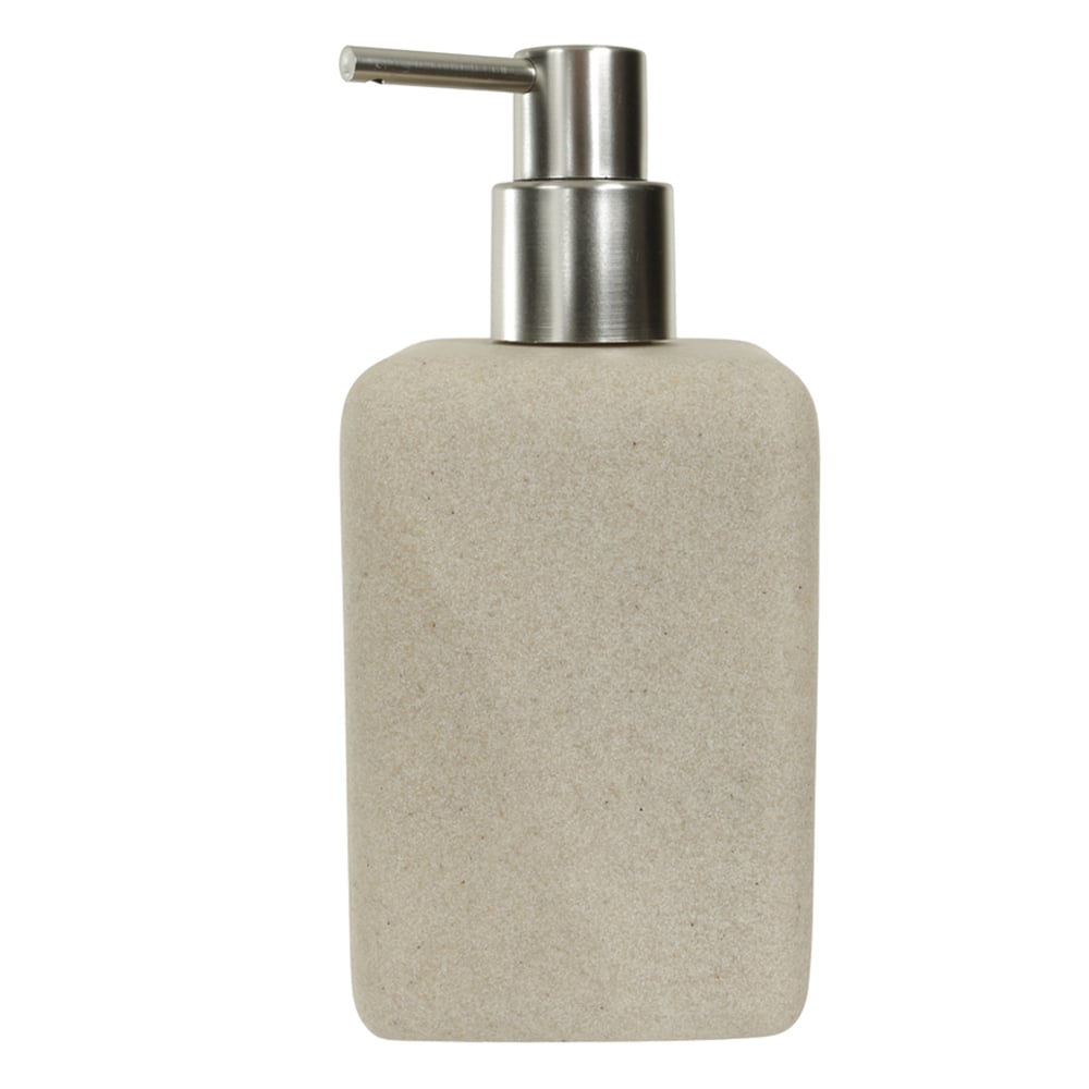 PORTA SABONETE POLIRESINA 450ml 8X7,9X17cm STONE (BEGE)