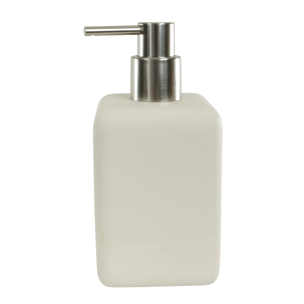 PORTA SABONETE POLIRESINA 450ml 8X7,9X17cm STONE (OFF WHITE)