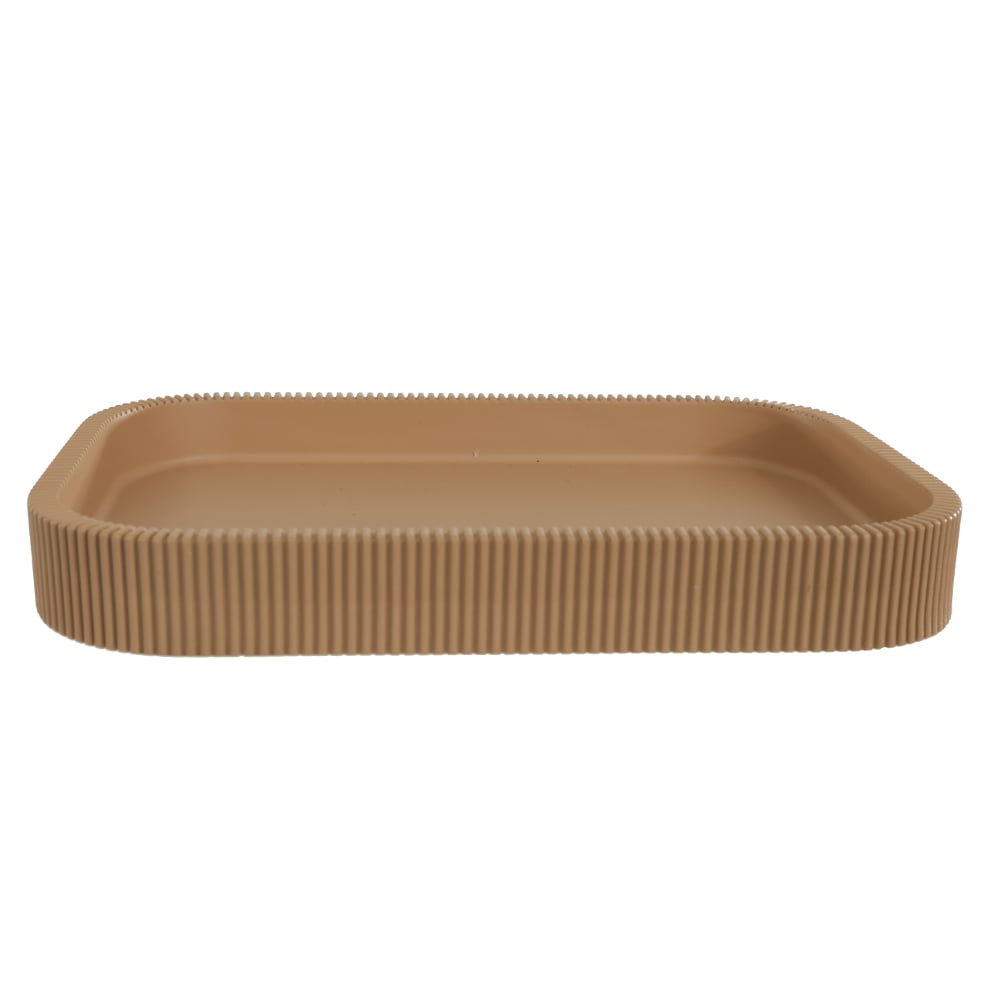 BANDEJA POLIRESINA 2,2X13X18cm CANELADO (TERRACOTA)