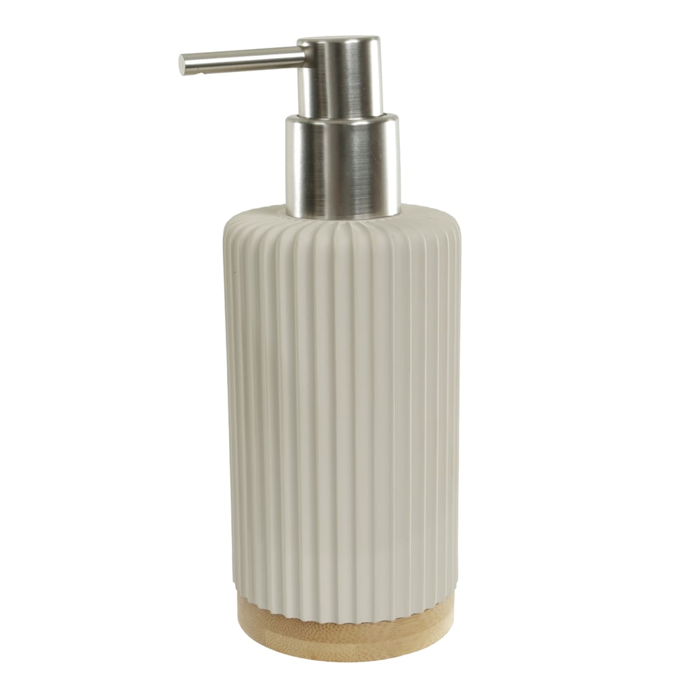 PORTA SABONETE POLIRESINA 250ml 19X13X7cm C\BAMBU (BEGE)