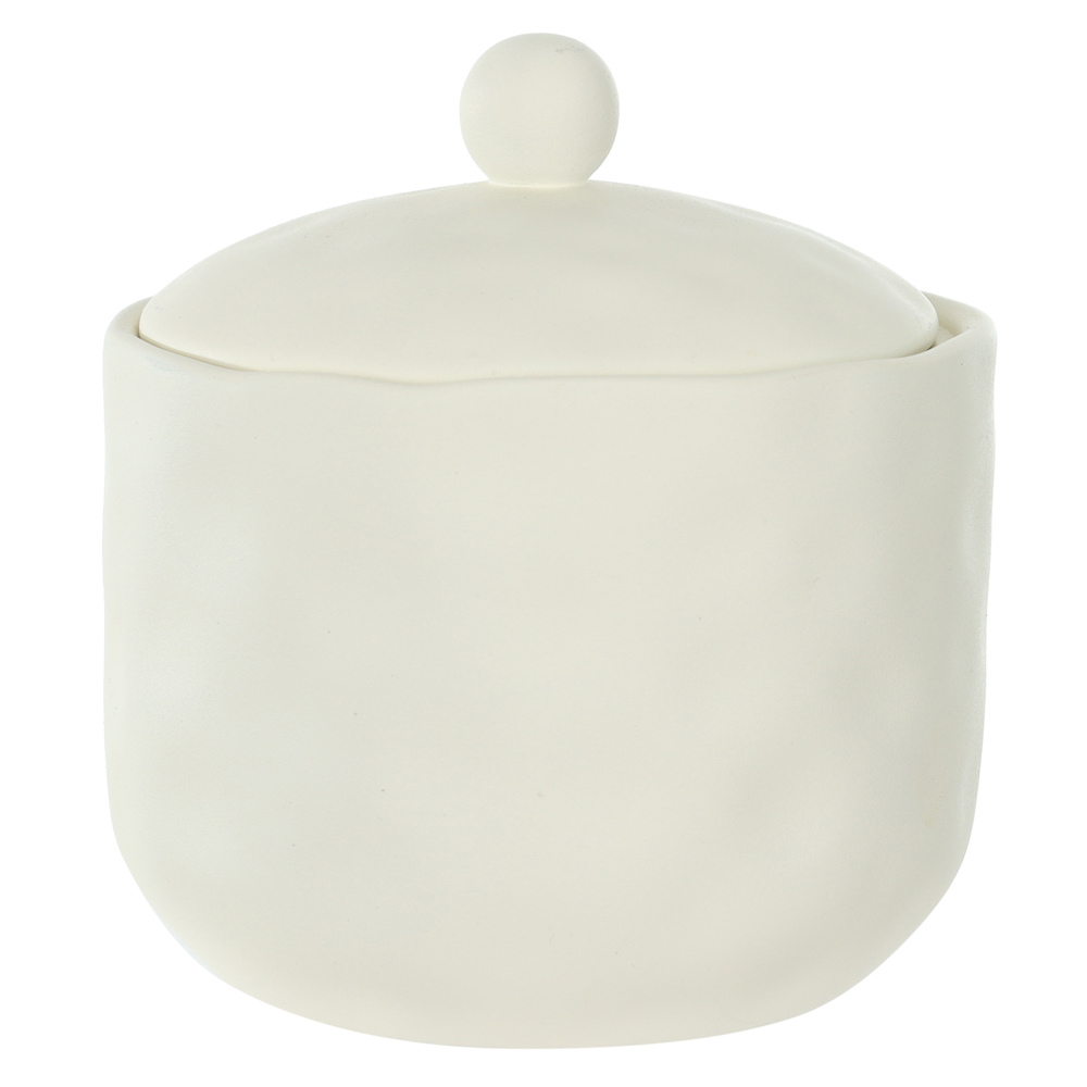 POTE COM TAMPA CIMENTO 9X7X8,3cm ORGANICO (OFFWHITE)