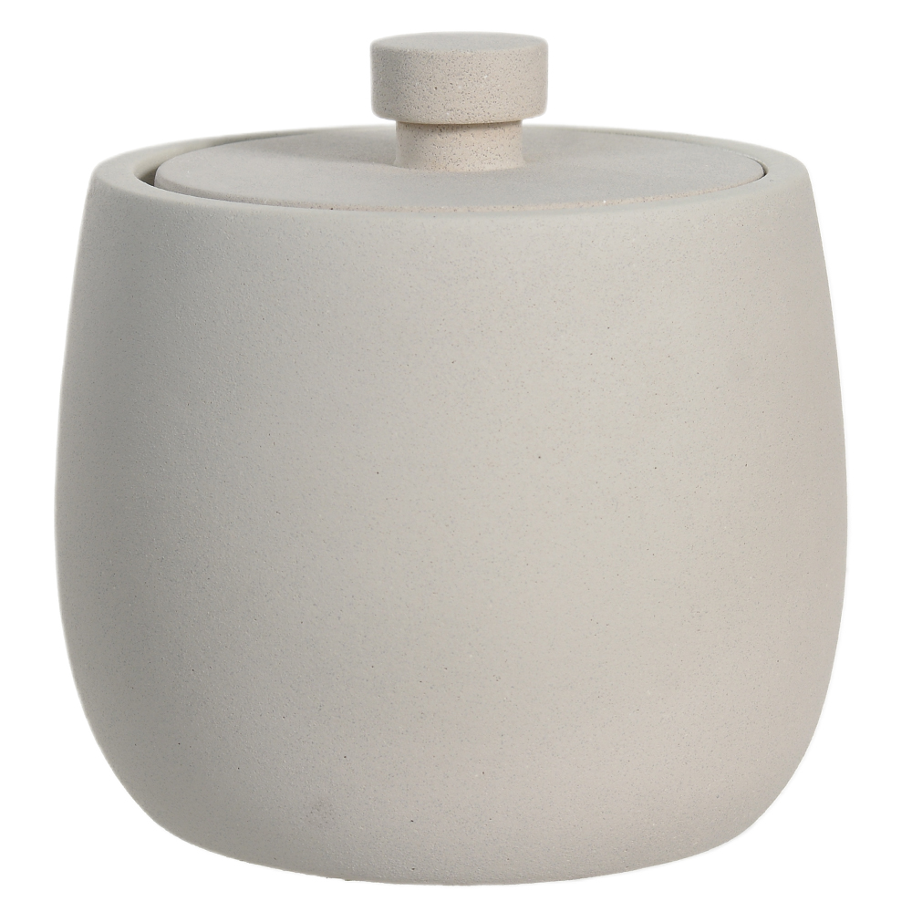 POTE COM TAMPA CIMENTO 11X9cm MINIMALISM (CINZA)