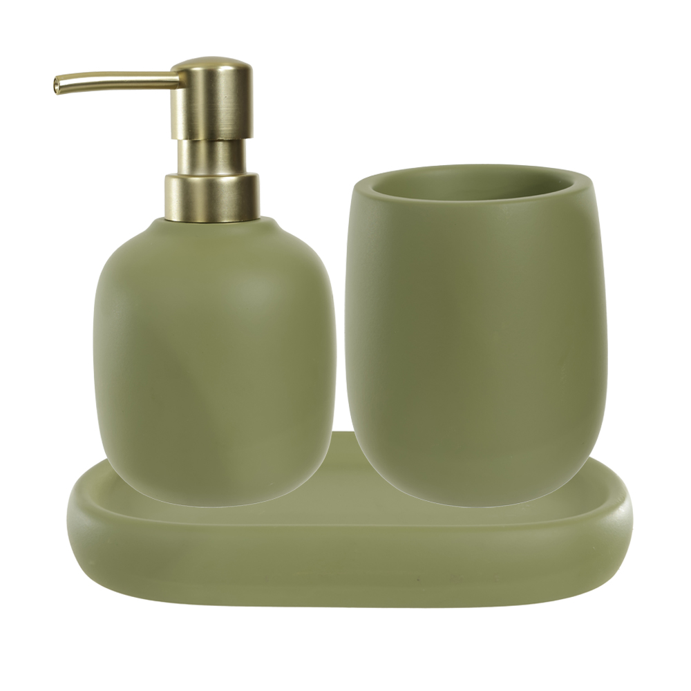 KIT PARA BANHEIRO CIMENTO 190ml C/3 PECAS (VERDE)