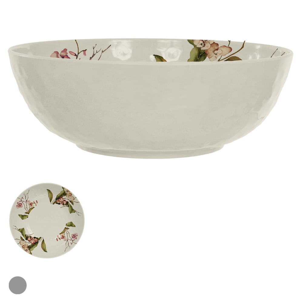 SALADEIRA MELAMINA 3000ml 10X28,2cm FLOWERS (OFF WHITE)