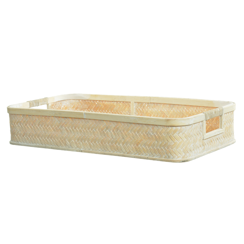 BANDEJA DECORATIVA FIBRA NAT (BEGE) 50,5X25X9cm