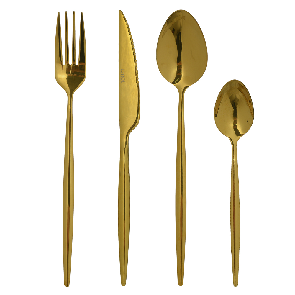 FAQUEIRO ACO INOX 24 PECAS (DOURADO BRILHO)