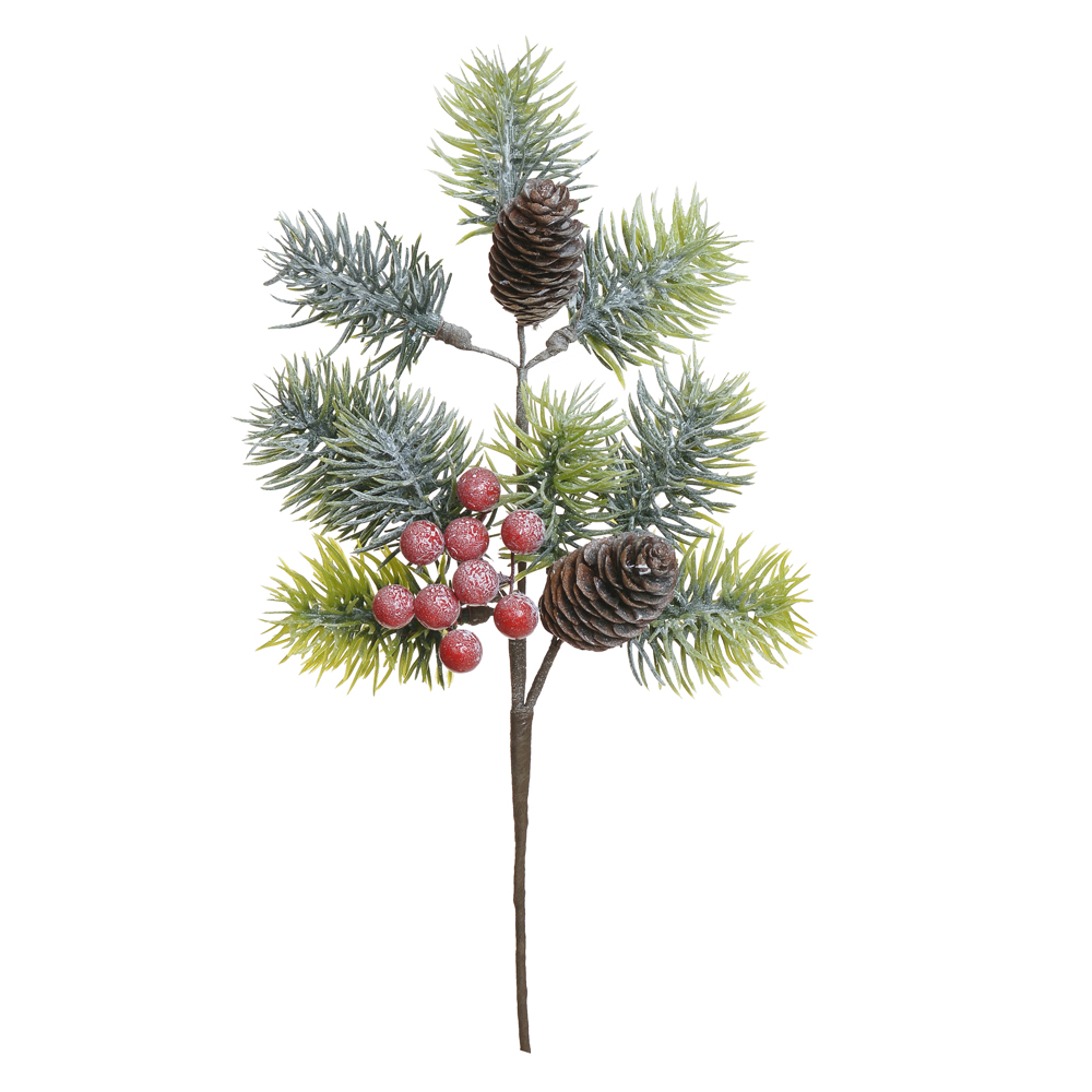 H.DIVERSOS. NATAL NEVADO C/PINHA (VERMELHO) 40cm