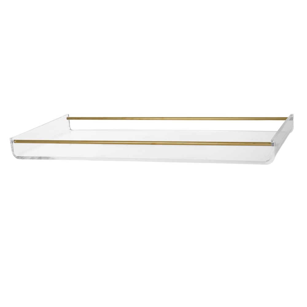 BANDEJA DECORATIVA ACRILICO 8MM METAL DOURADO (TRANSPARENTE) 5X60X30cm