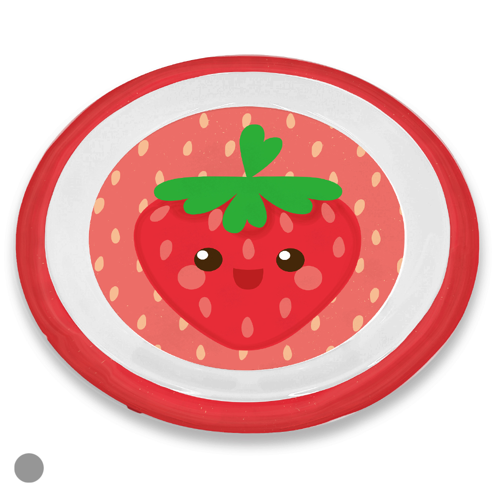 PRATO INFANTIL MELAMINA 21d FRUTINHAS (COLORIDO MORANGO)