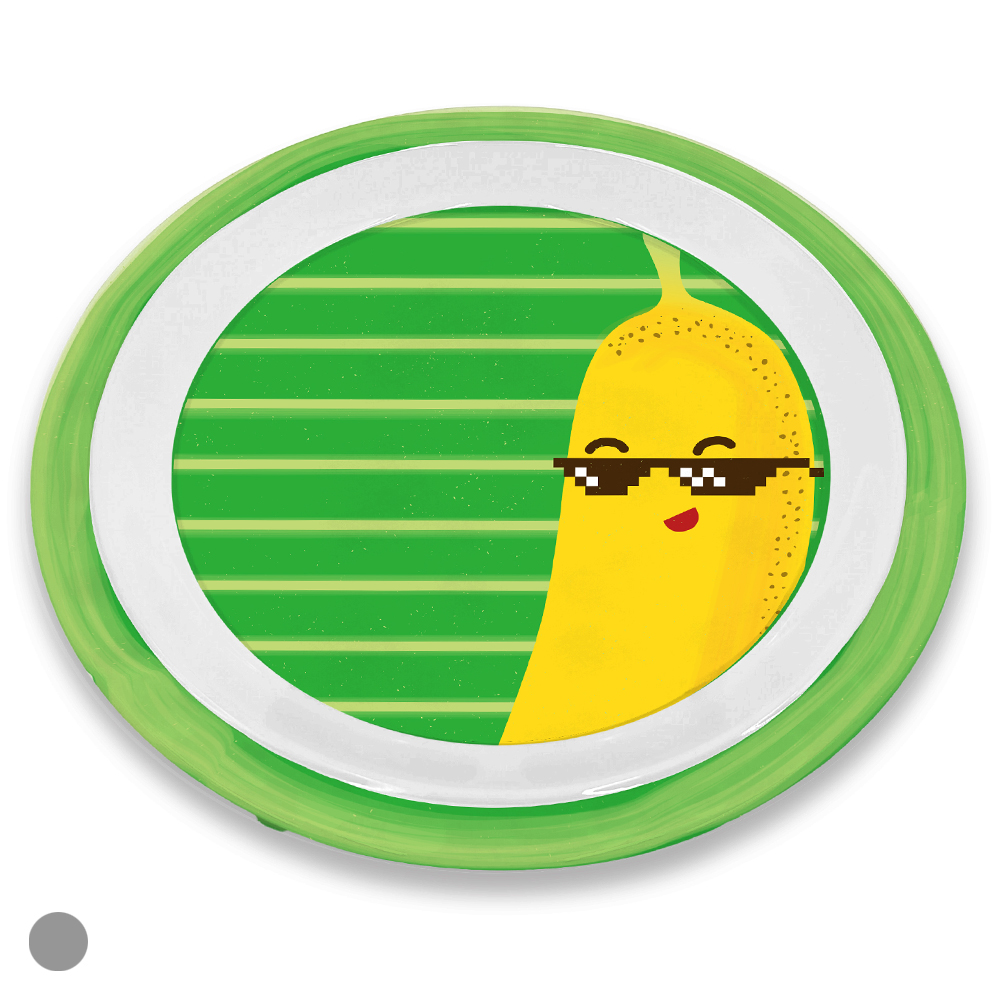 PRATO INFANTIL MELAMINA 21d FRUTINHAS (COLORIDO BANANA)