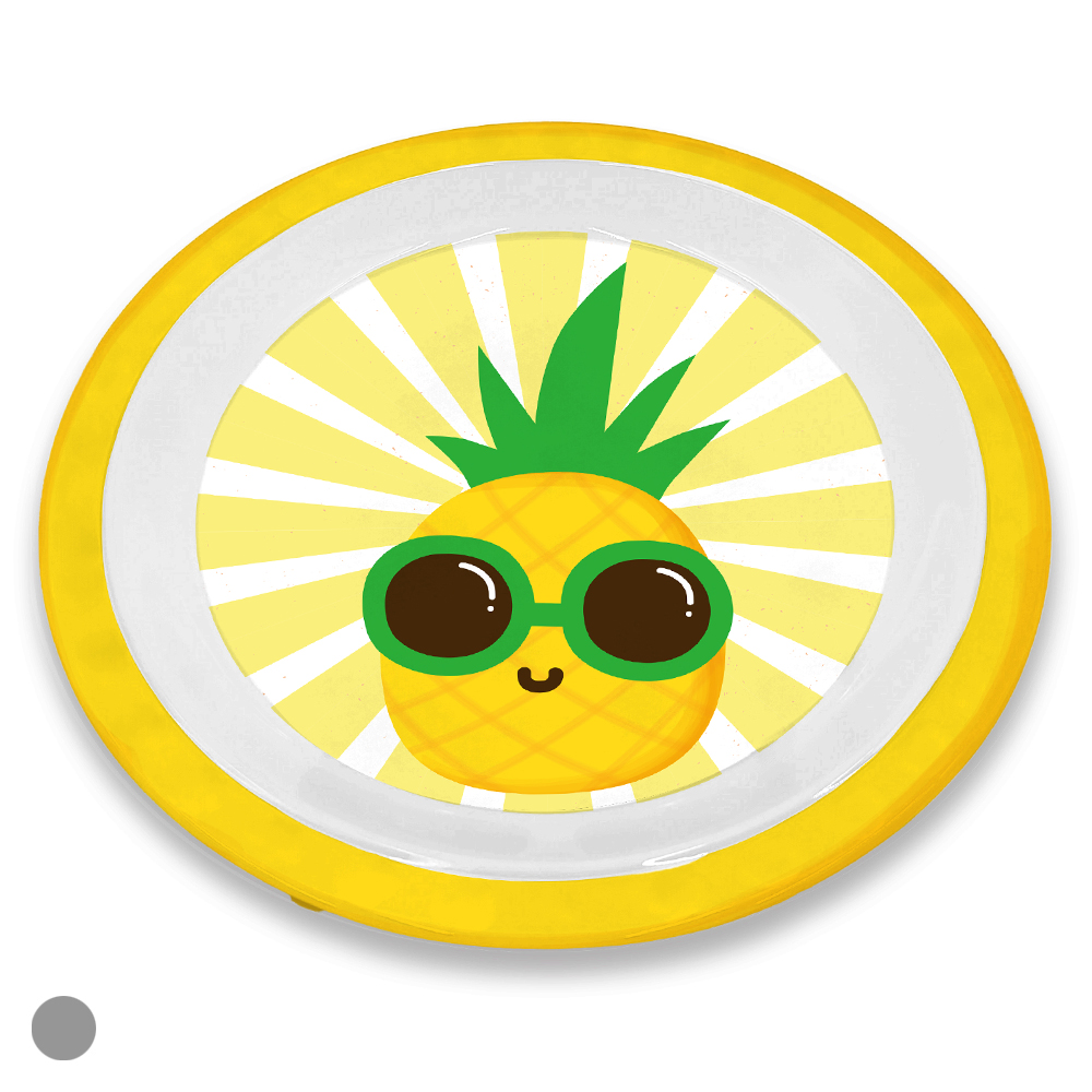 PRATO INFANTIL MELAMINA 21d FRUTINHAS (COLORIDO ABACAXI)