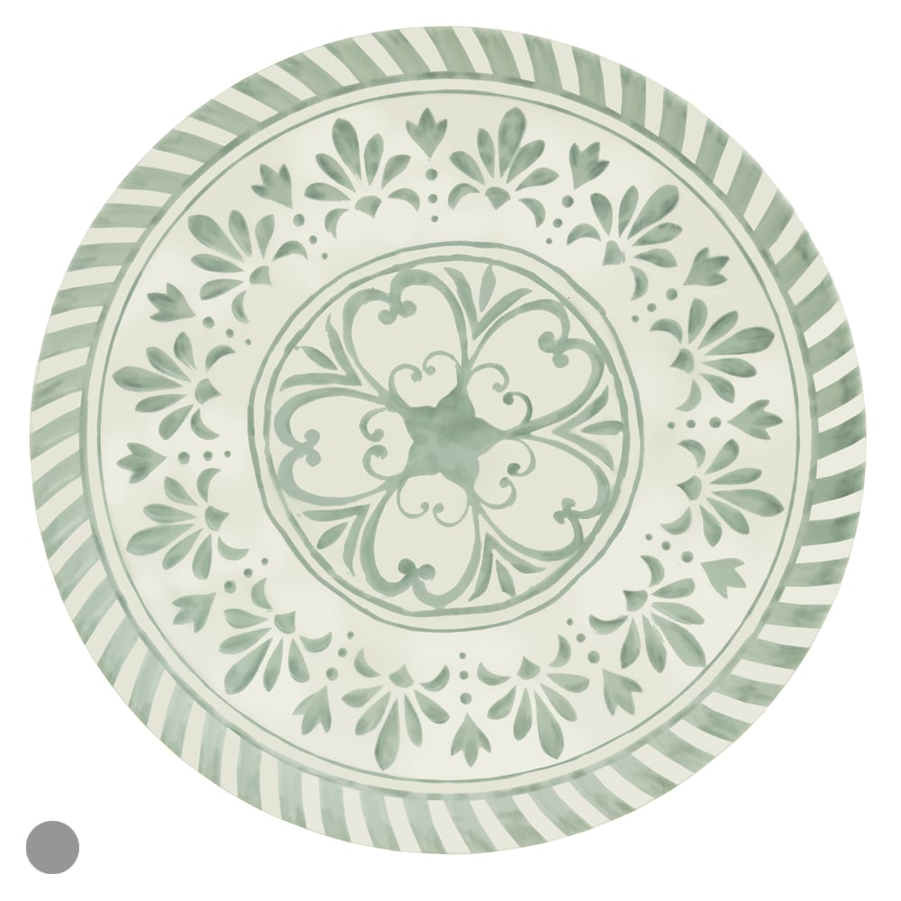 PRATO RASO MELAMINA 27d FACETADO (VERDE)