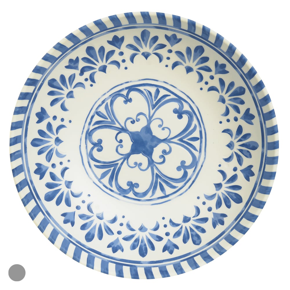 PRATO RASO MELAMINA 27d FACETADO (AZUL)