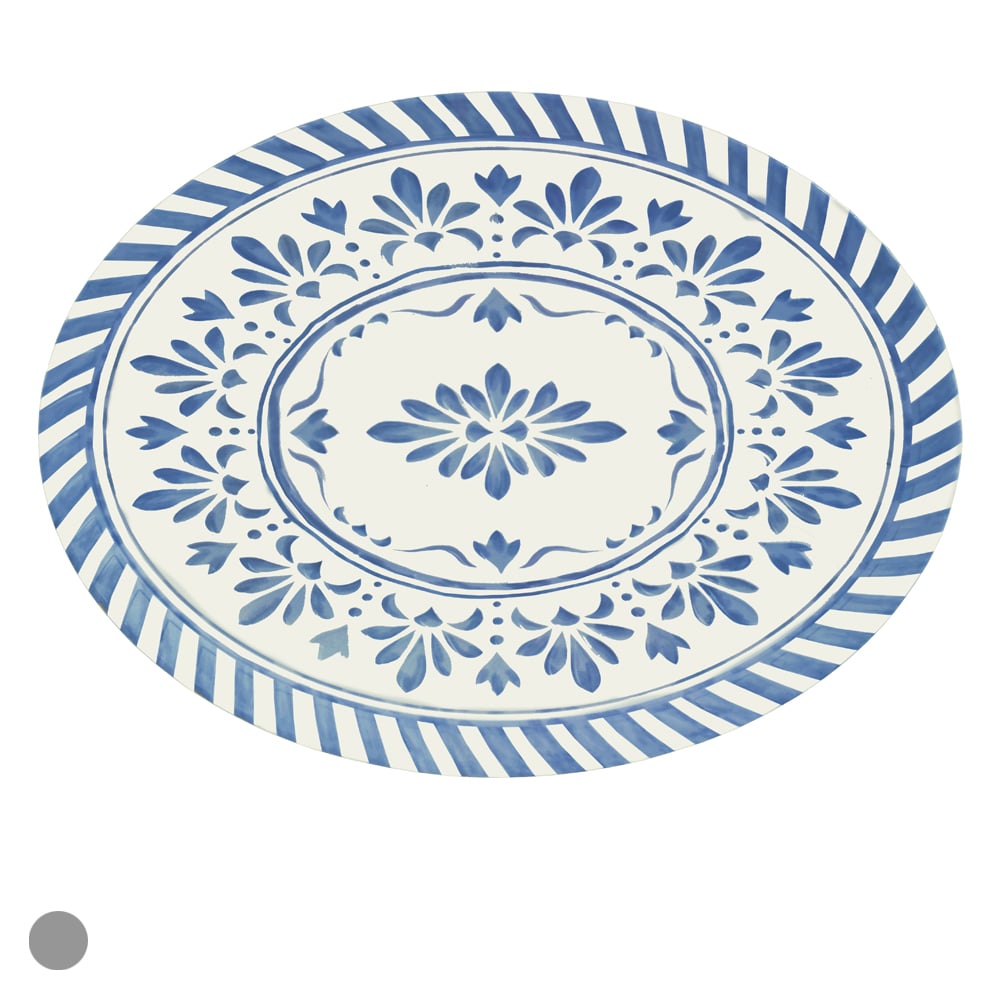 TRAVESSA MELAMINA 2,5X26,7X35,5cm FACETADO (AZUL)