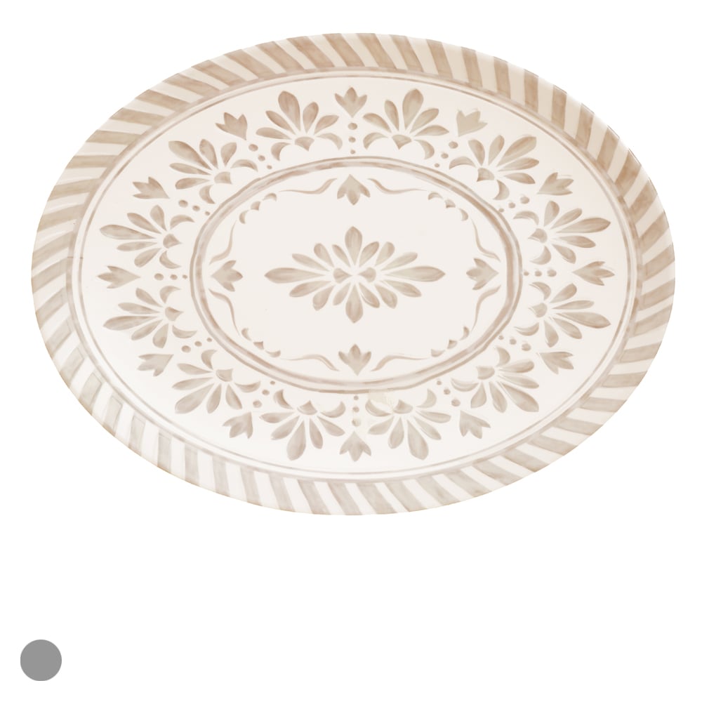 TRAVESSA MELAMINA 2,5X26,7X35,5cm FACETADO (BEGE)