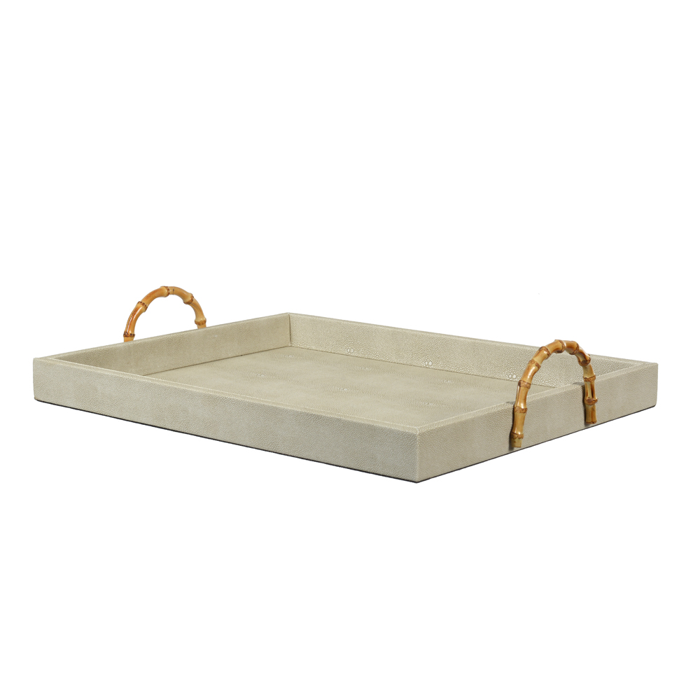 BANDEJA MDF REVESTIMENTO PU (BEGE) 45X35X4,5cm