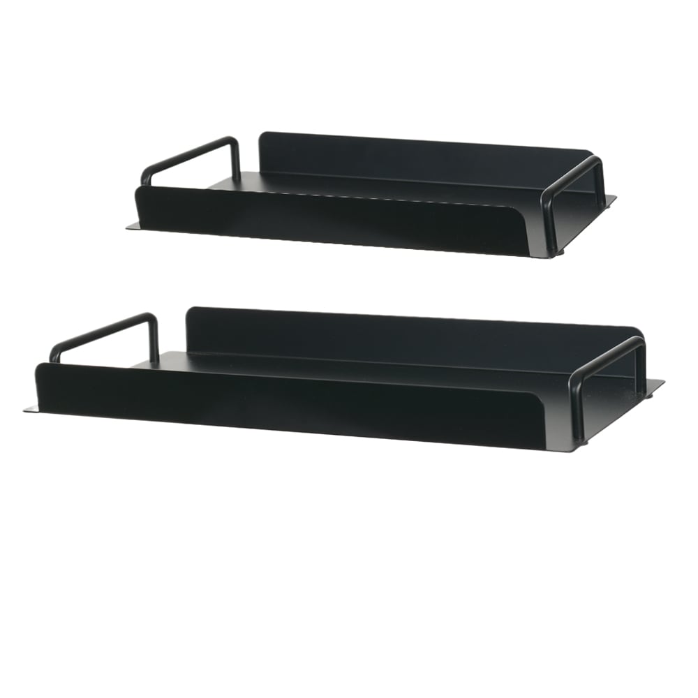 KIT BANDEJAS DECOR METAL C/2 (PRETO) 5X39,7X21cm