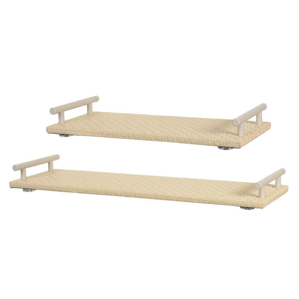KIT BANDEJAS DECOR METAL REVEST PU C/2 (BEGE) 5X49X15,5cm