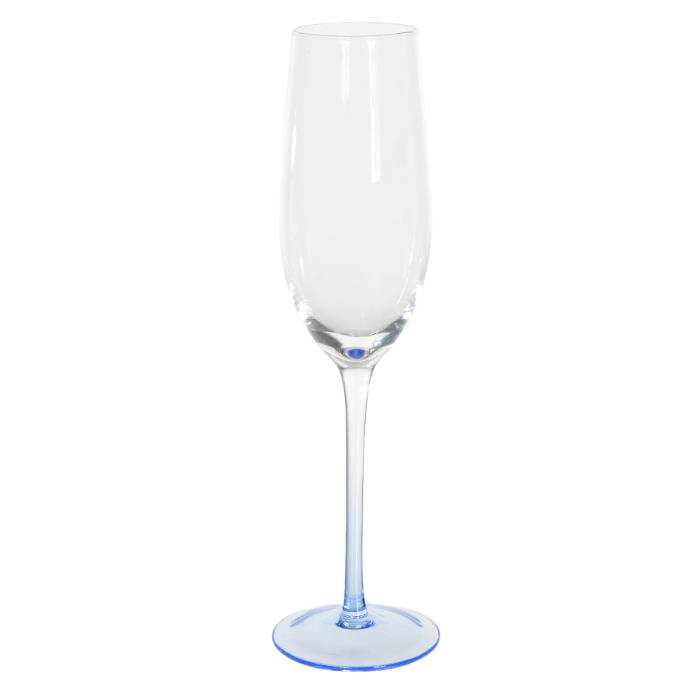 CJ TACAS CHAMPANHE 240ml 25X6,8cm C/6 PECAS SUMMER (AZUL)