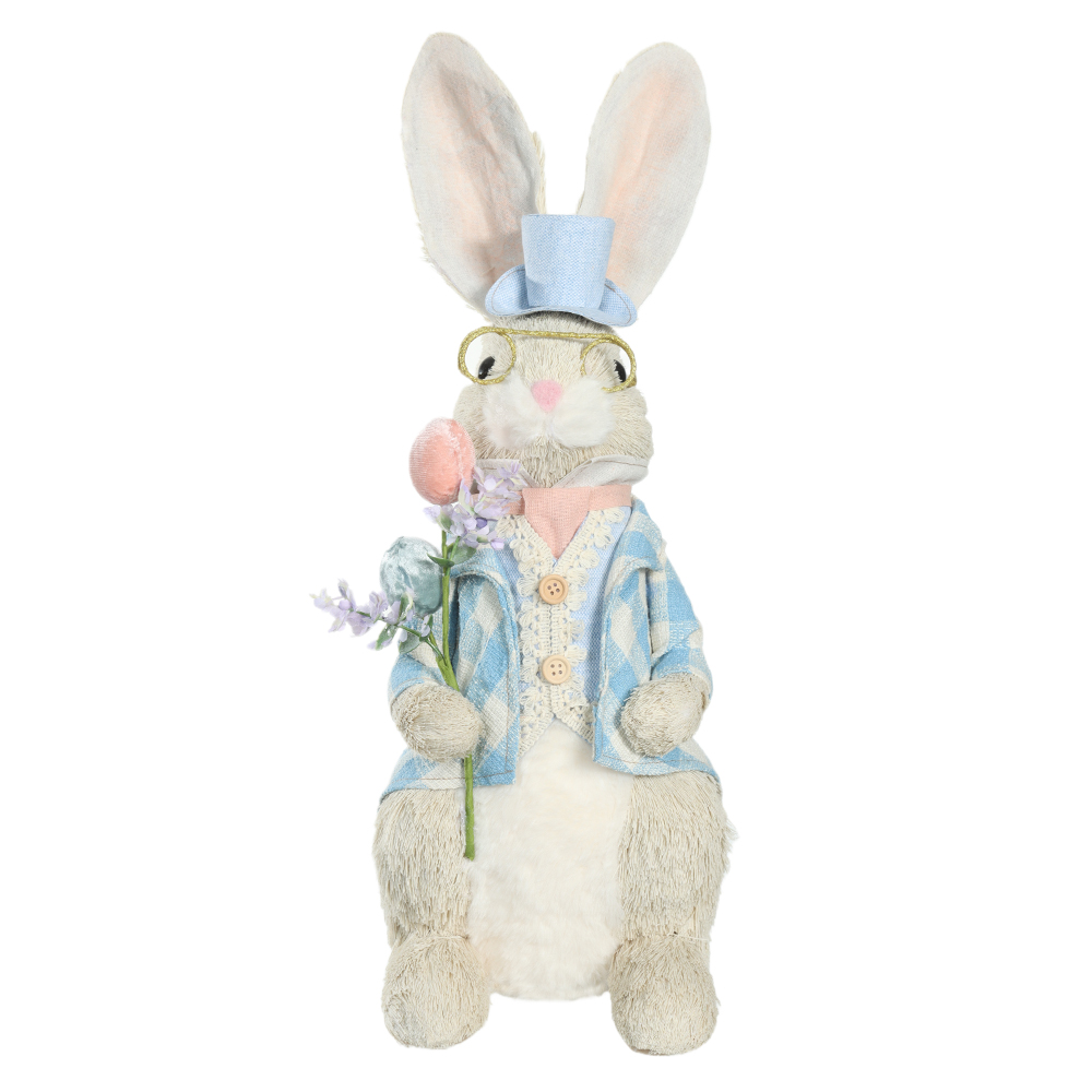 BONECO COELHO CARTOLA PROVENCAL (AZUL) 49X18,5cm