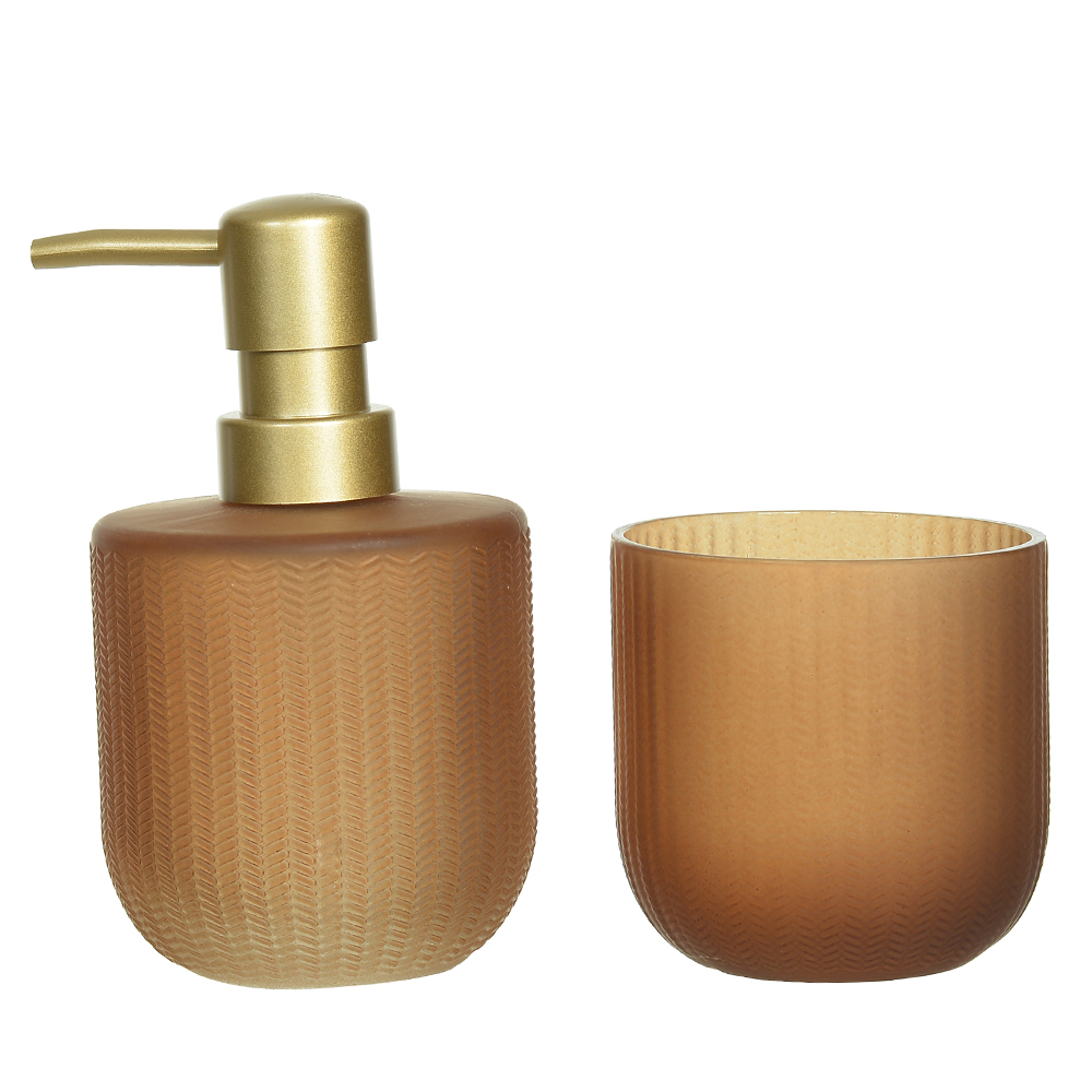 KIT PARA BANHEIRO VIDRO 300ml C/2 PECAS AMAZONIA (AMBAR)