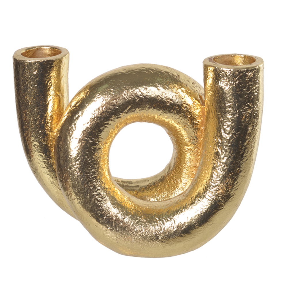 ESCULTURA DECORATIVA POLIRESINA (DOURADO) 12X14,5X6,8cm