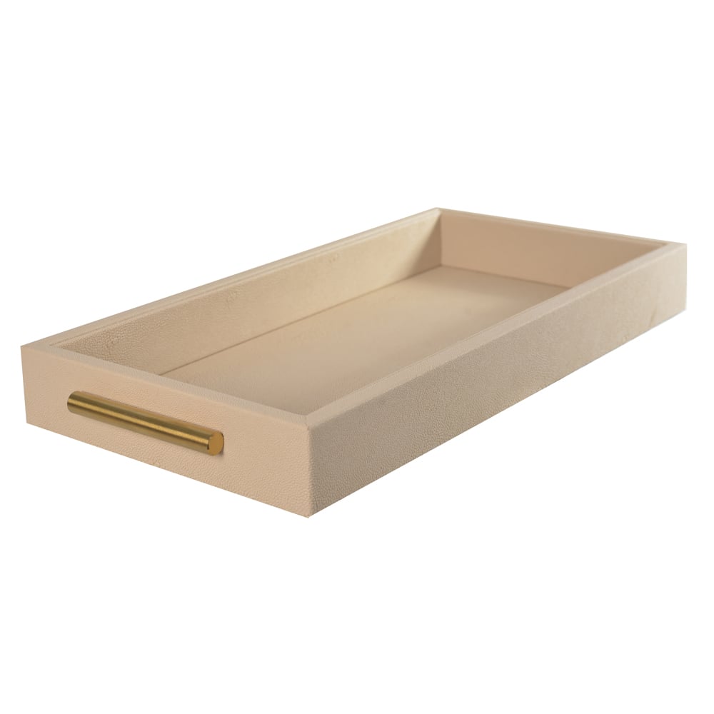 BANDEJA DECORATIVA MDF REVESTIMENTO PU (BEGE) 4,5X42,4X20cm