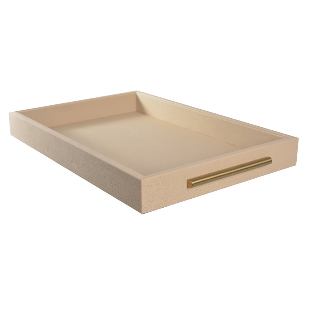 BANDEJA DECORATIVA MDF REVESTIMENTO PU (BEGE) 4,7X47,4X30cm
