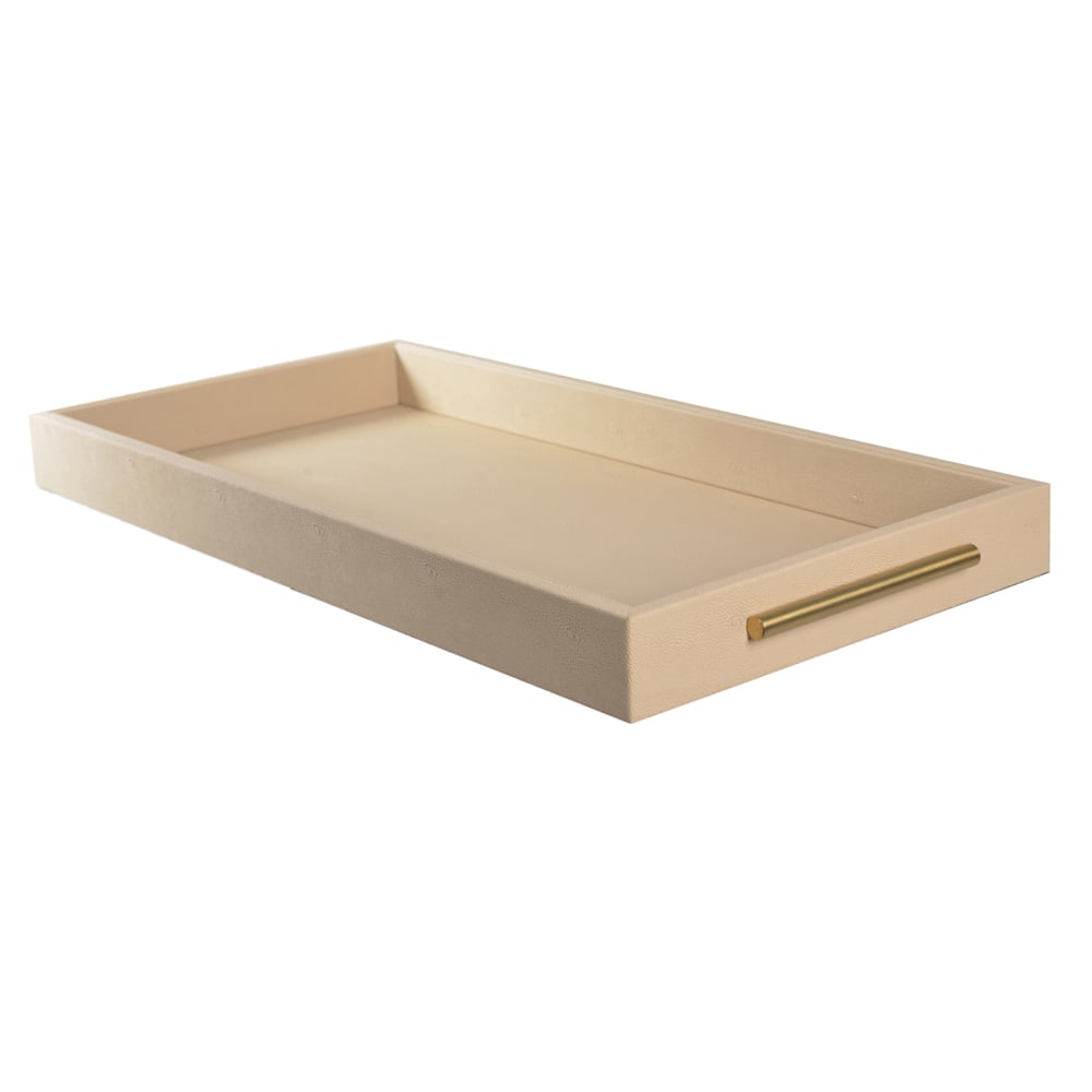 BANDEJA DECORATIVA MDF REVESTIMENTO PU (BEGE) 5X62,4X30cm