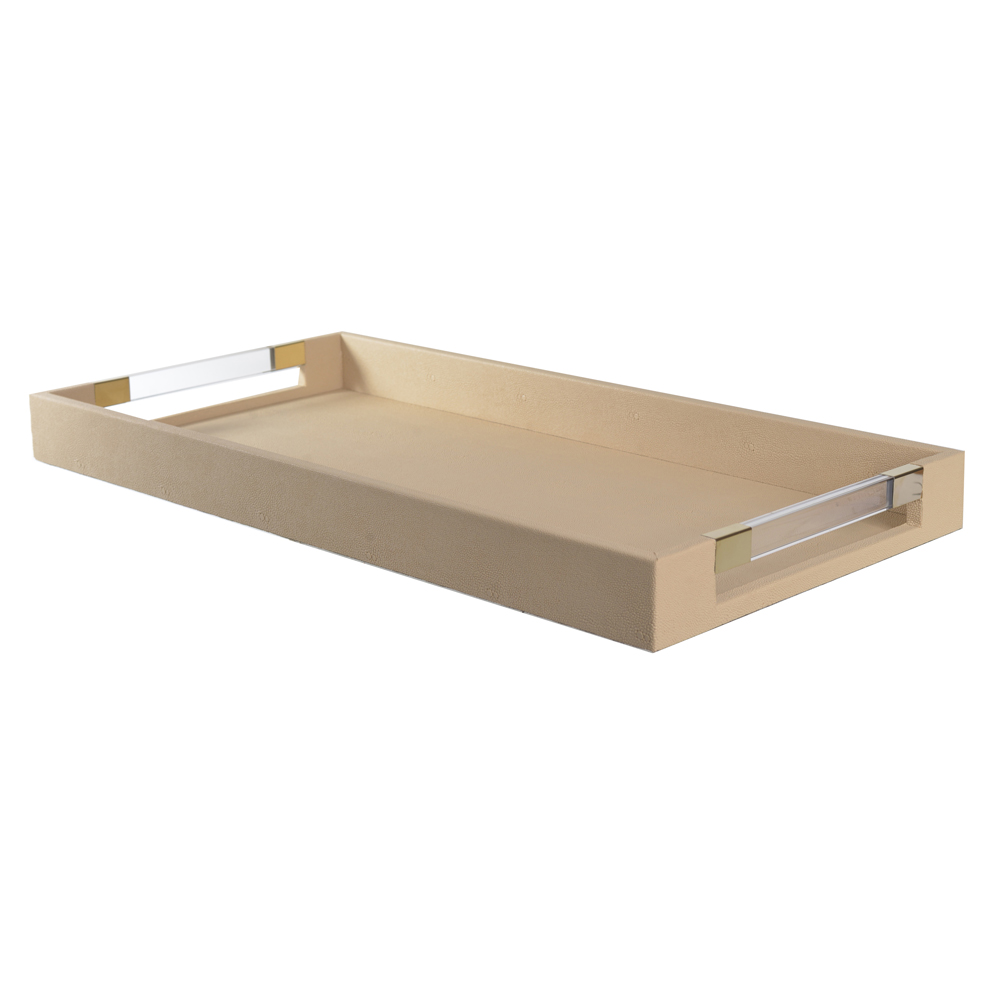 BANDEJA DECORATIVA MDF REVESTIMENTO PU (BEGE) 5X60X30cm