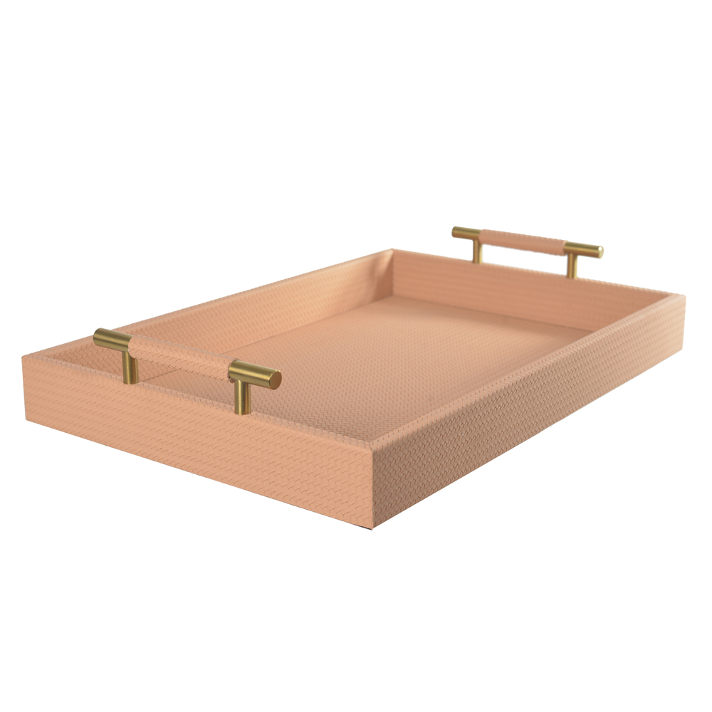 BANDEJA DECORATIVA MDF REVESTIMENTO PU (BEGE) 7,9X45X30cm