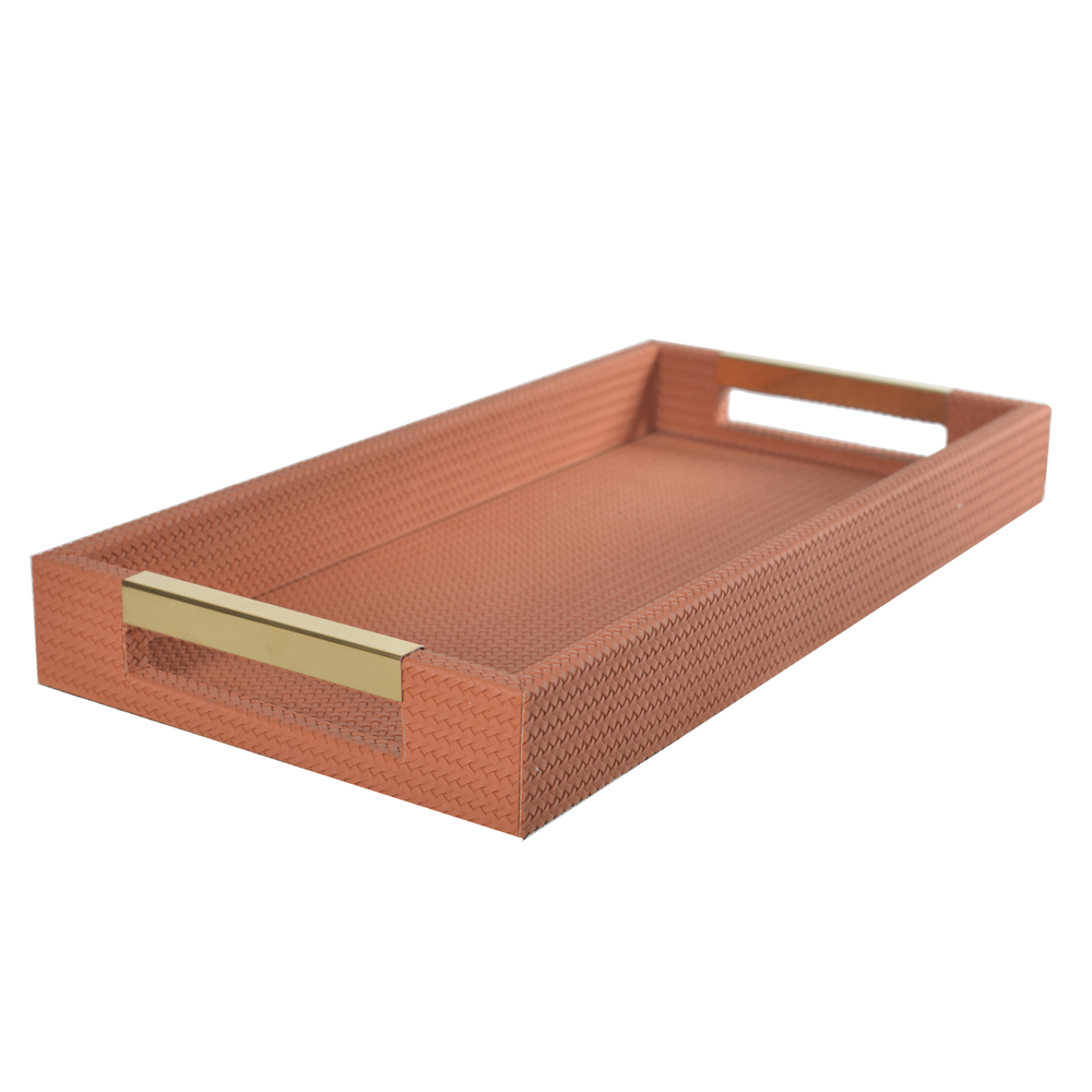 BANDEJA DECORATIVA MDF REVESTIMENTO PU (TERRACOTA) 4,5X40X20cm