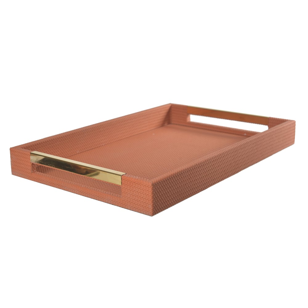 BANDEJA DECORATIVA MDF REVESTIMENTO PU (TERRACOTA) 4,7X45X30cm