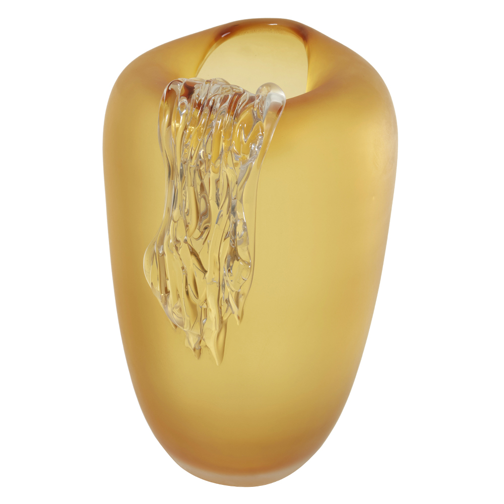 VASO DECORATIVO VIDRO (AMBAR FOSCO) 27cm 19d