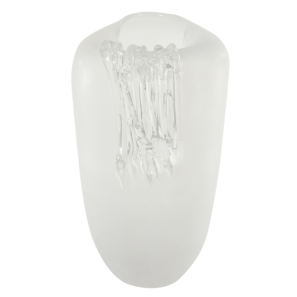 VASO DECORATIVO VIDRO (TRANSPARENTE FOSCO) 36cm 21d