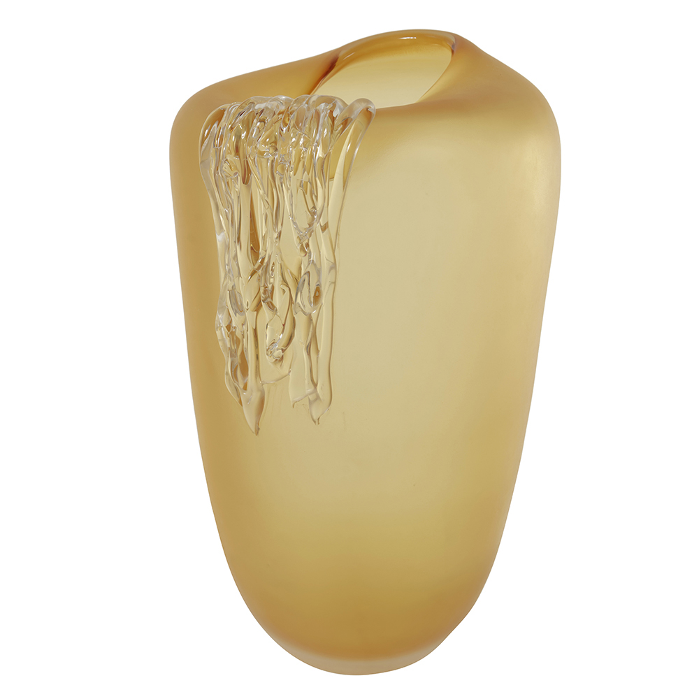 VASO DECORATIVO VIDRO (AMBAR FOSCO) 36cm 21d