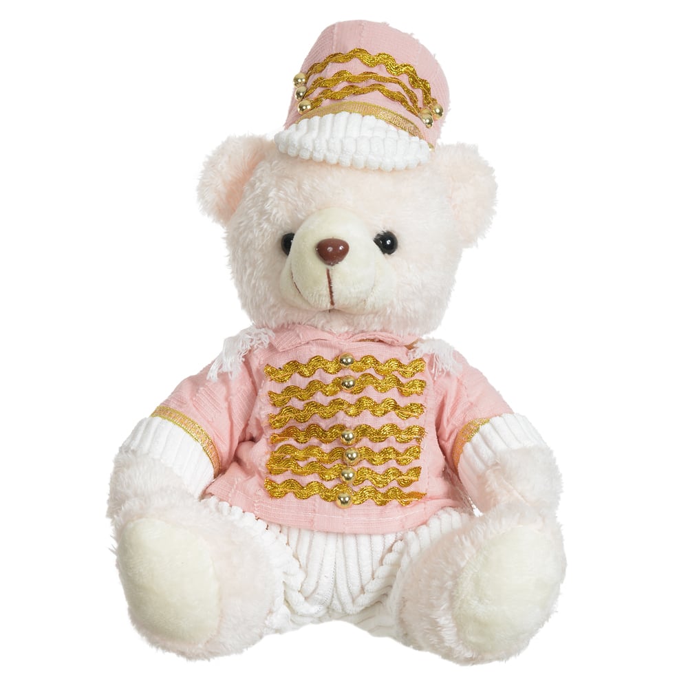 BONECO NATAL URSO MACHO DECORATIVO (ROSA DOURADO) 20cm