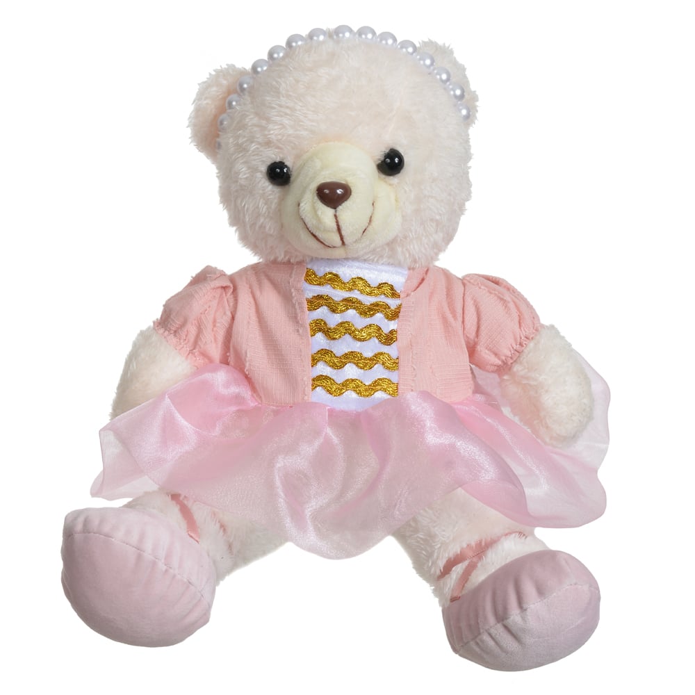 BONECO NATAL URSO FEMEA DECORATIVO (ROSA DOURADO) 20cm
