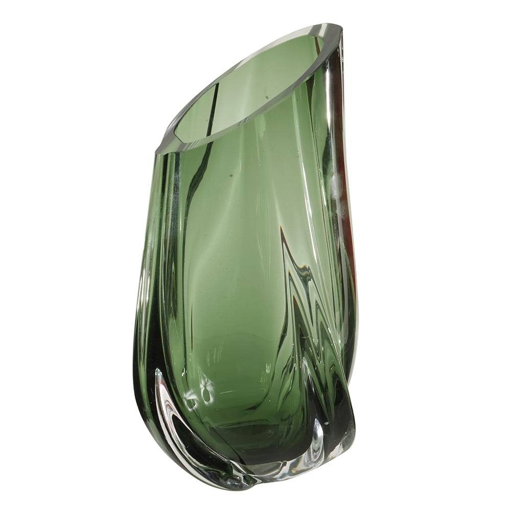 VASO DECORATIVO VIDRO (VERDE) 23cm 14d