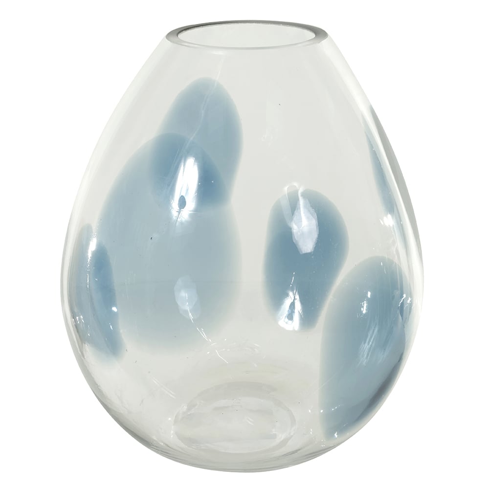 VASO DECORATIVO VIDRO (TRANSPARENTE AZUL) 24cm 19d