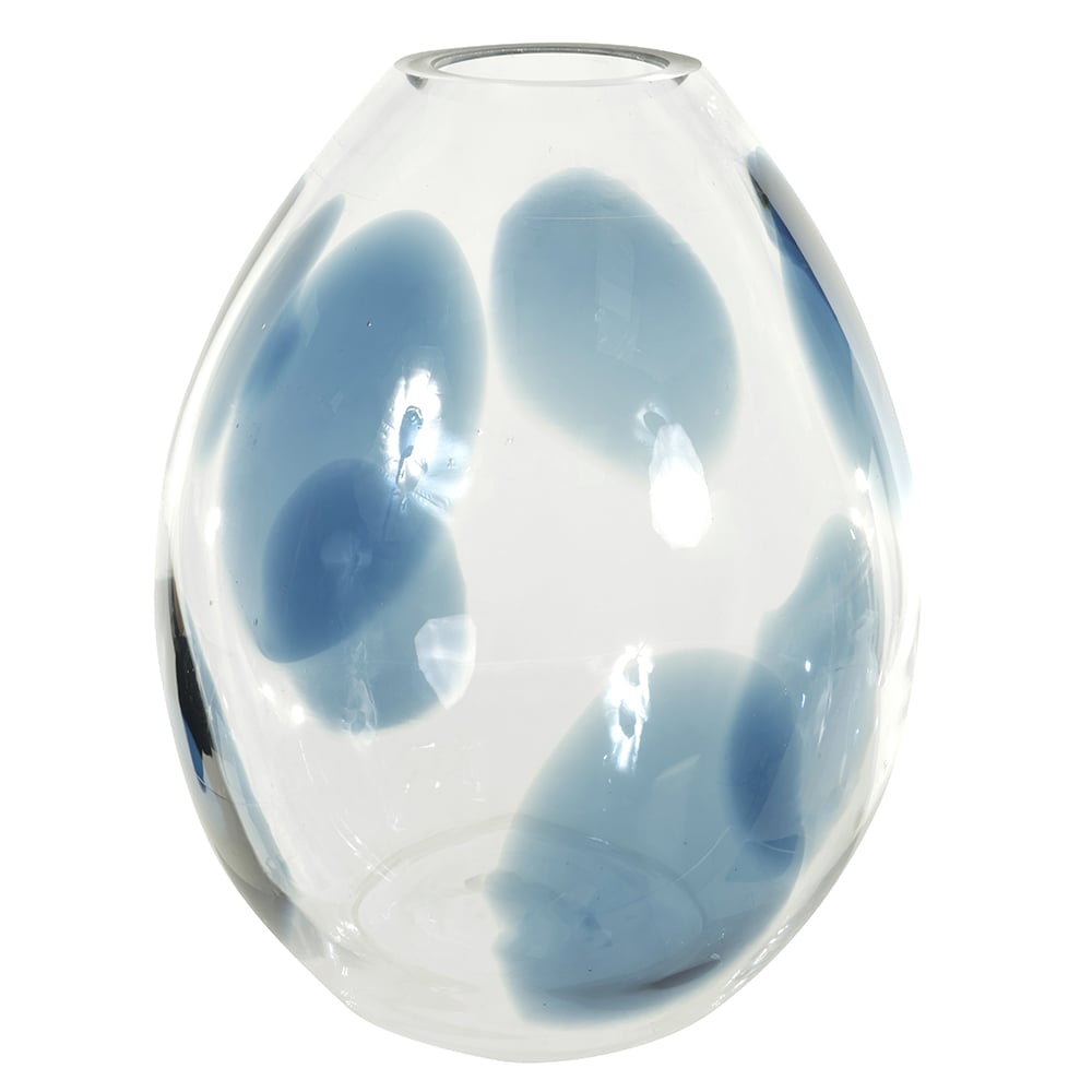 VASO DECORATIVO VIDRO (TRANSPARENTE AZUL) 28cm 23d