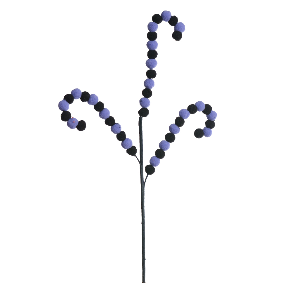 GALHO POMPOM (PRETO ROXO) 38cm