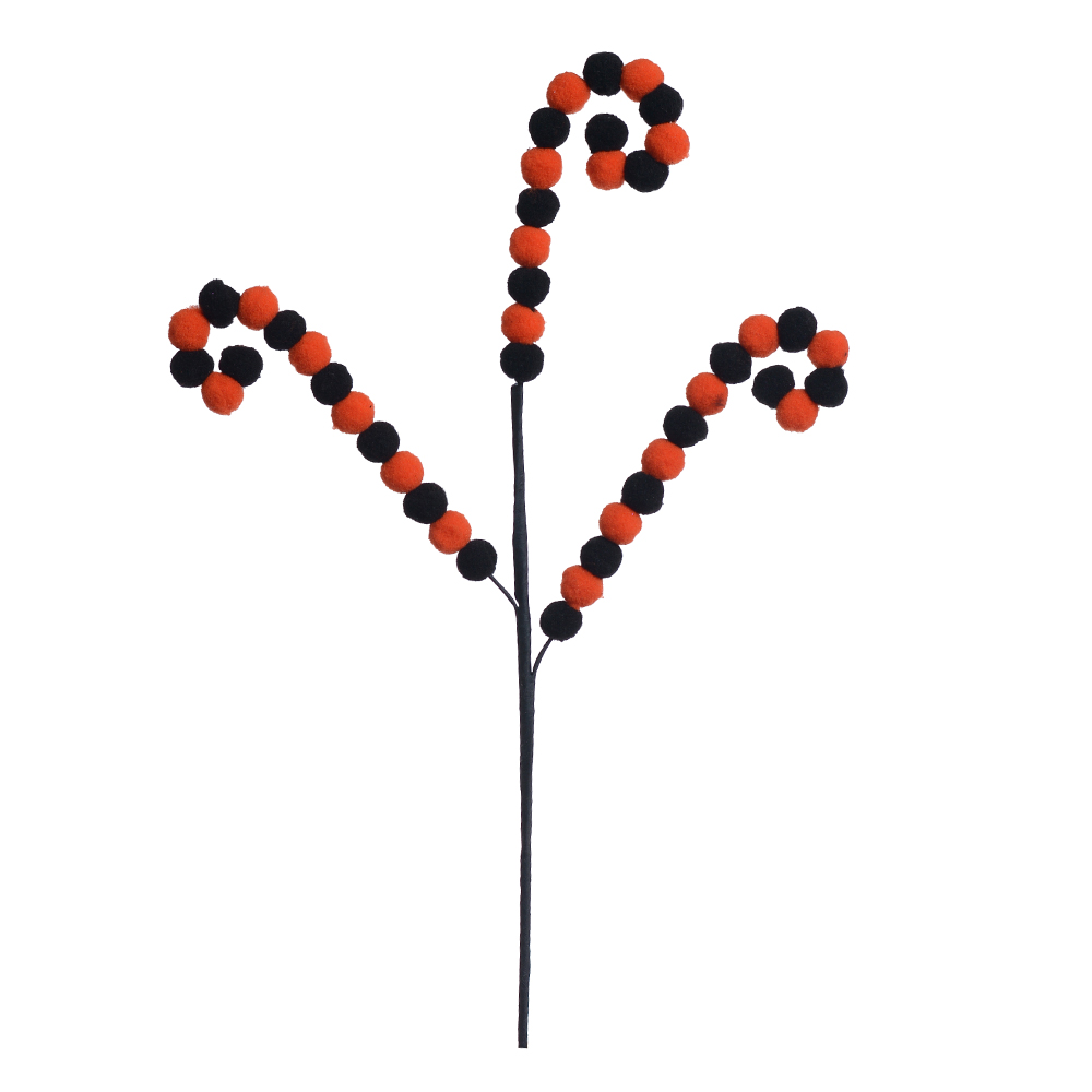 GALHO POMPOM (PRETO LARANJA) 38cm