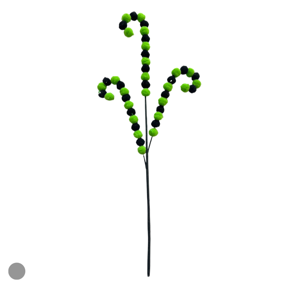 GALHO POMPOM (PRETO VERDE) 38cm