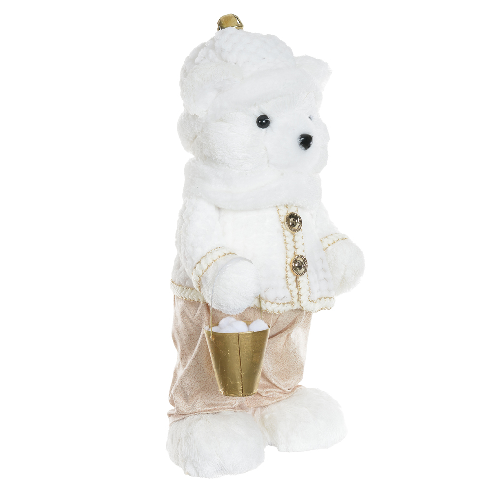URSO NATAL SISAL MENINO EM PE (BRANCO DOURADO) 47X23cm