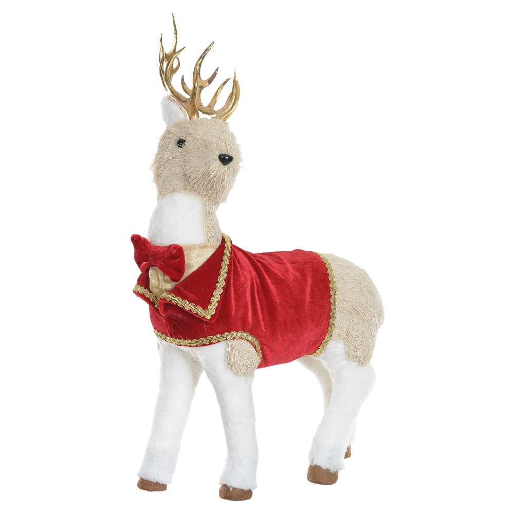 RENA NATAL SISAL EM PE (VERMELHO DOURADO) 53X33cm