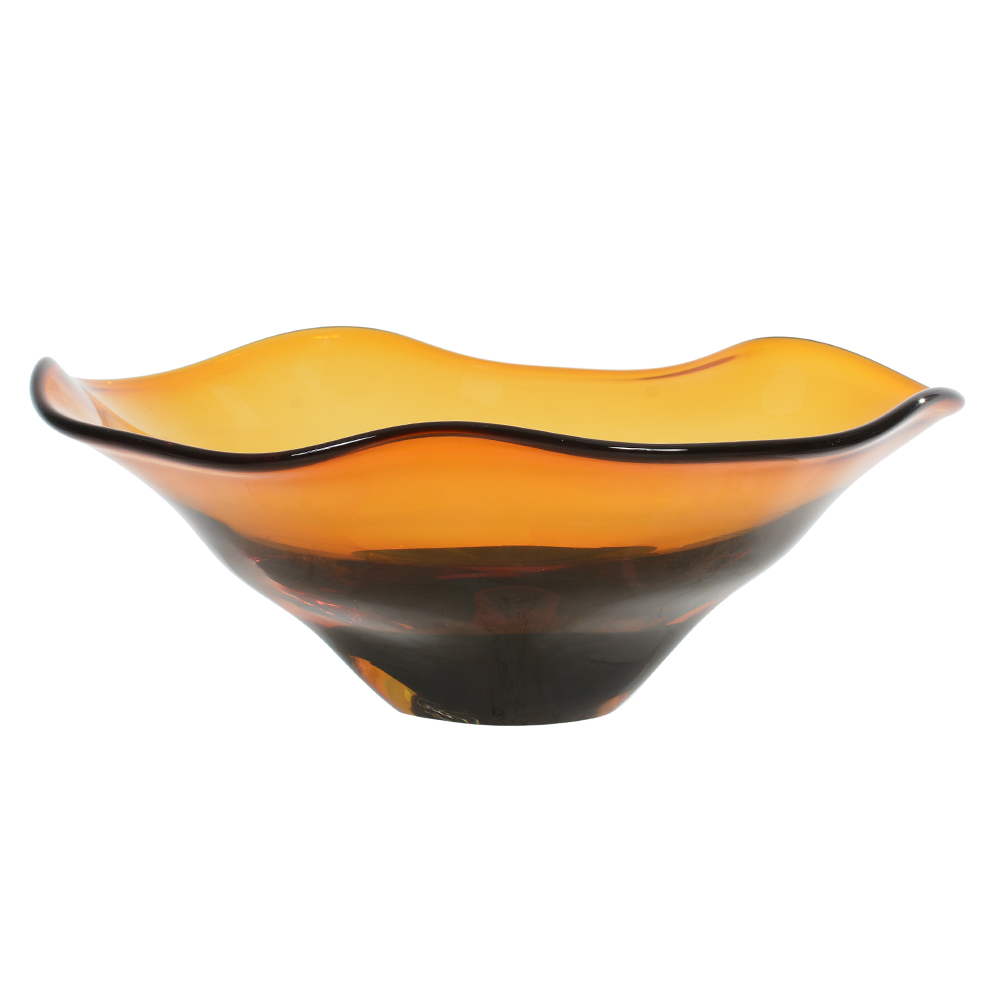 CENTRO DE MESA DECOR VIDRO (AMBAR) 14cm 34d