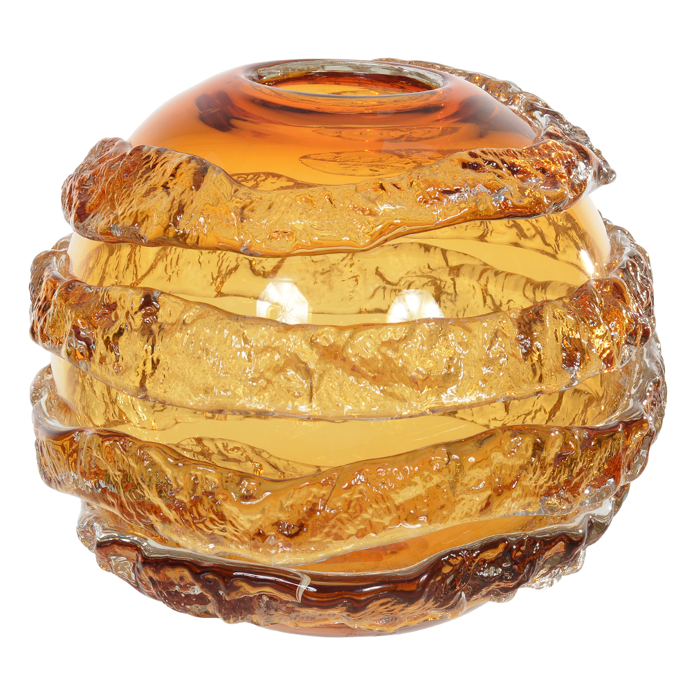 VASO DECORATIVO VIDRO (AMBAR) 21cm 23d