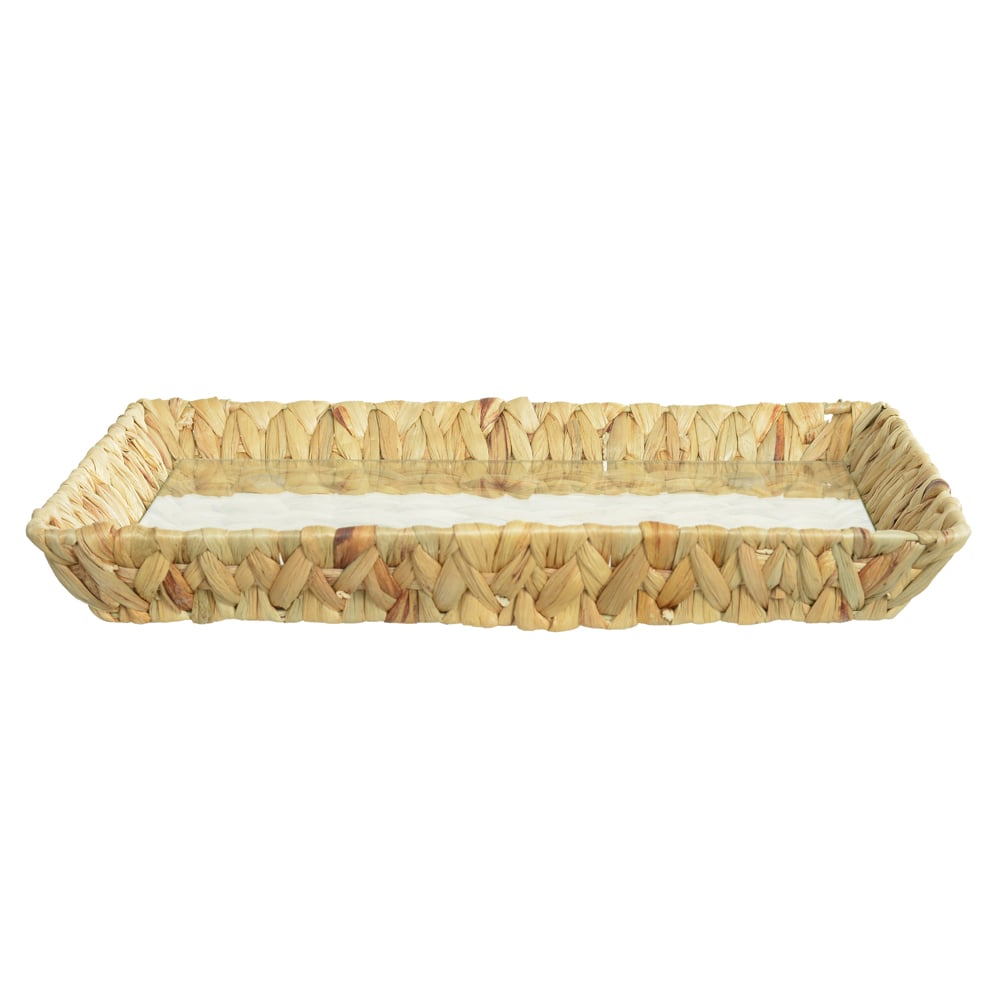BANDEJA DECORATIVA FIBRA NATURAL (BEGE) 6X39X29cm