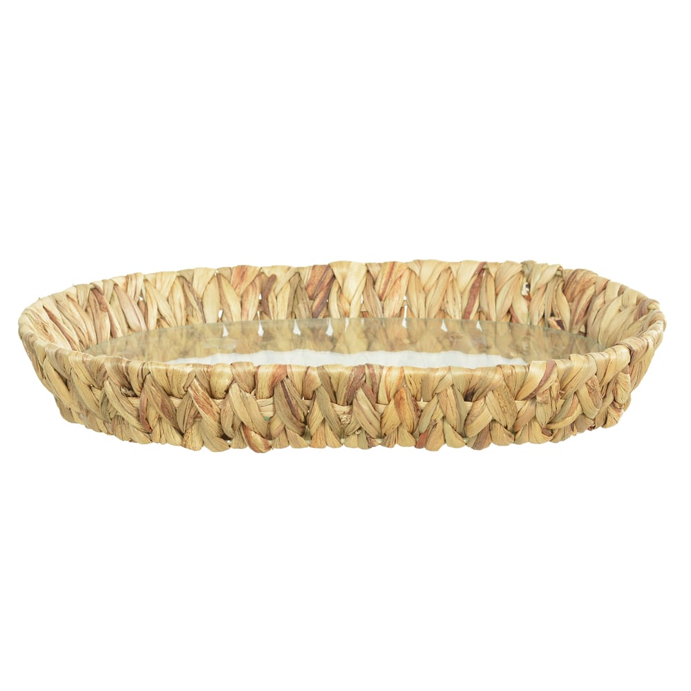 BANDEJA DECORATIVA FIBRA NATURAL (BEGE) 5,5X39X29cm